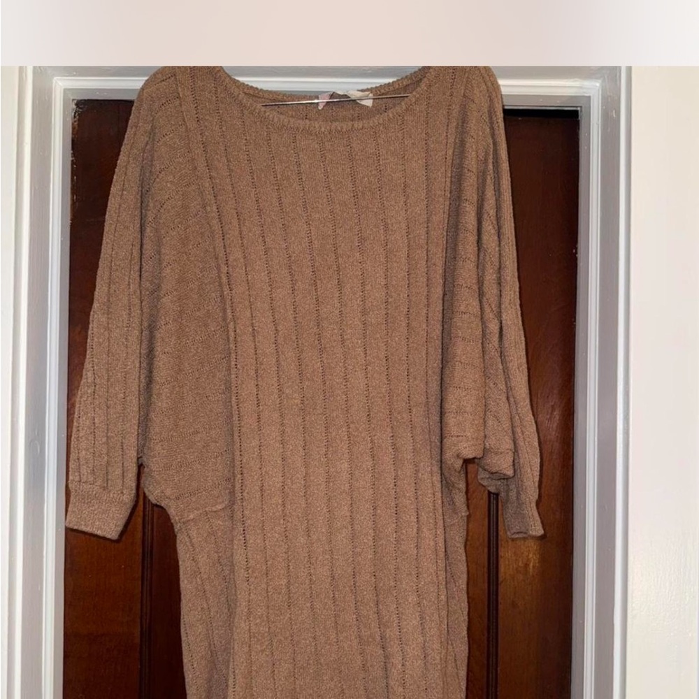 Free People Tan Knit Swim Coverup